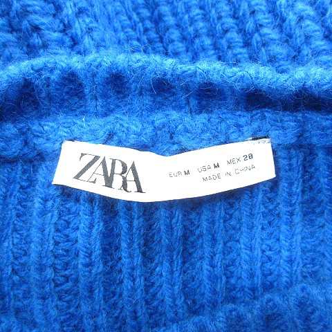 中古】ザラ ZARA ニットセーター ラウンドネック 切替 バイカラー 長袖