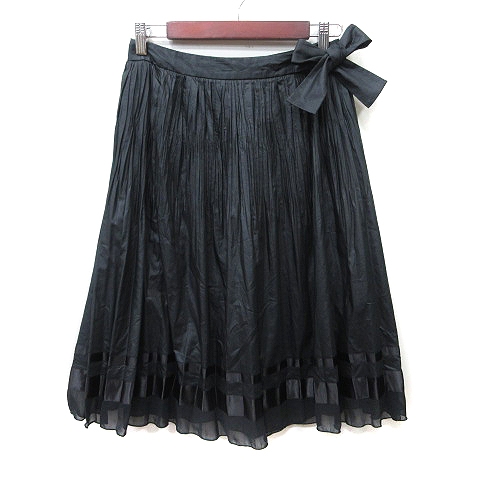 中古】エムプルミエ M-Premier フレアスカート ひざ丈 ライン ウール  