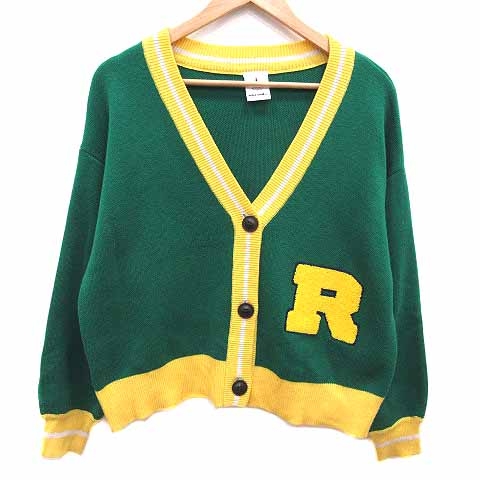 中古】ニコアンド Niko and.. カーディガン ニット Vネック 長袖 F 緑