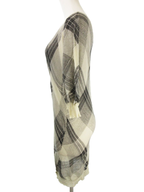 中古 パドカレ Pas De Calais ワンピース ミニ 七分袖 カットオフ チェック ウール混 38 白 ホワイト 黒 ブラック Yh5の通販はau Pay マーケット ブランド古着のベクトル