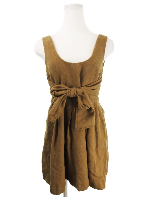 中古 アナトリエ Anatelier ワンピース サロペット スカート ミニ ノースリーブ リボン ウール 茶 ブラウン Ck1の通販はau Pay マーケット ブランド古着のベクトル