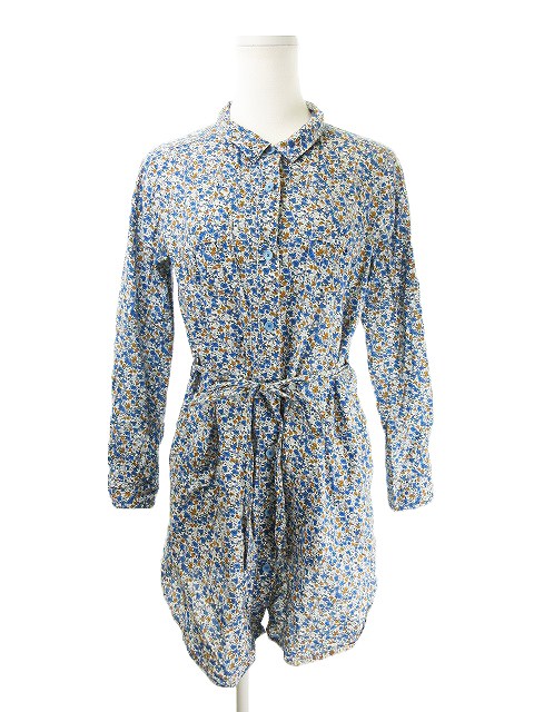 中古 ナノユニバース Nano Universe ワンピース シャツ ひざ丈 長袖 ウエストマーク 花柄 36 青 ブルー Ah18の通販はau Pay マーケット ブランド古着のベクトル