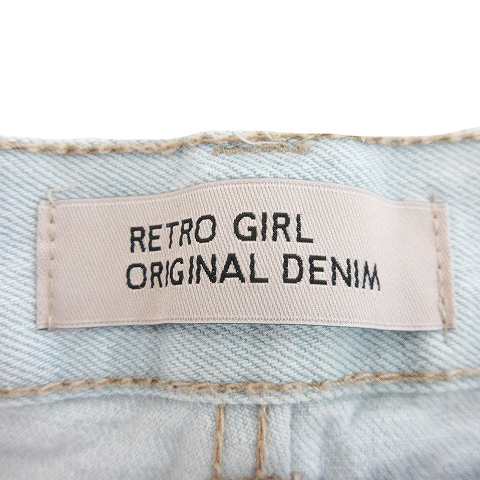 中古 レトロガール Retro Girl Original Denim パンツ デニム ジーンズ ストレート ダメージ加工 カットオフ M 青の通販はau Pay マーケット ブランド古着のベクトル