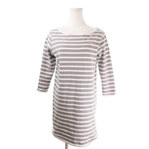 中古 ヘリーハンセン Helly Hansen ワンピース ミニ 七分袖 ボーダー L グレー 白 ホワイト Ao12 レディースの通販はau Pay マーケット ブランド古着のベクトル