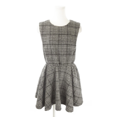 中古 スナイデル Snidel ワンピース ミニ ラウンドネック ノースリーブ チェック ウール 0 グレー Mn7 レディースの通販はau Pay マーケット ブランド古着のベクトル
