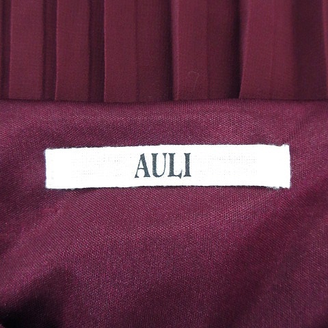 中古 アウリィ Auli ワンピース ひざ丈 半袖 レース 切替 プリーツ 赤 ボルドー Ah11 レディースの通販はau Pay マーケット ブランド古着のベクトル