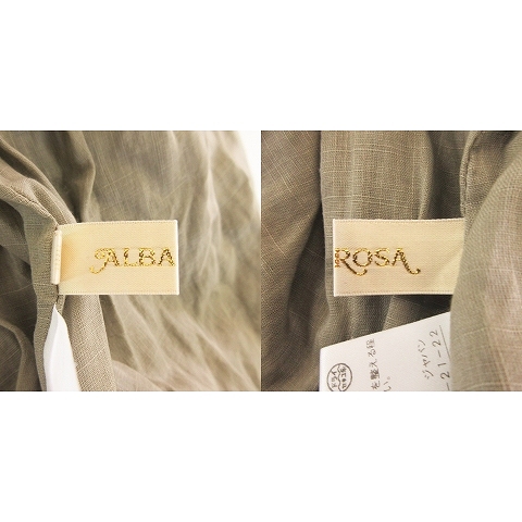 中古 アルバローザ Albarosa チュニック ブラウス キーネック 半袖 レース 刺繍 麻混 リネン混 1 緑 グリーンの通販はau Pay マーケット ブランド古着のベクトル