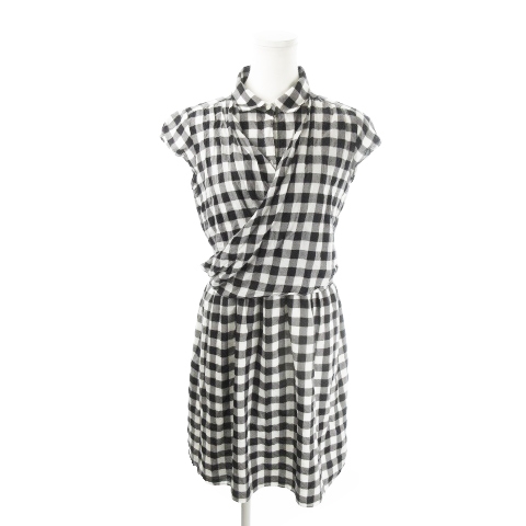 中古 ルスーク Le Souk ワンピース ひざ丈 半袖 チェック 38 黒 ブラック Mn11 レディースの通販はau Pay マーケット ブランド古着のベクトル