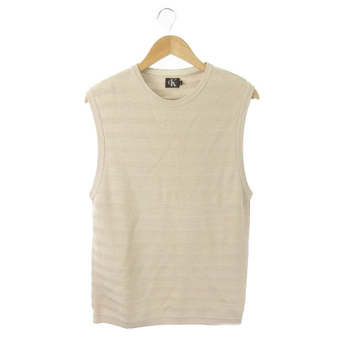 中古 カルバンクラインシーケー ベスト ニット ラウンドネック プルオーバー L ベージュ Ah16 メンズの通販はau Pay マーケット ブランド古着のベクトル