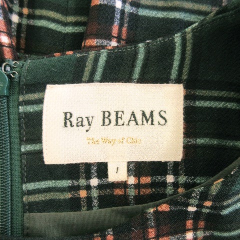 中古 レイビームス Ray Beams ワンピース ミニ 八分袖 チェック 1 緑 グリーン Mn1 レディースの通販はau Pay マーケット ブランド古着のベクトル
