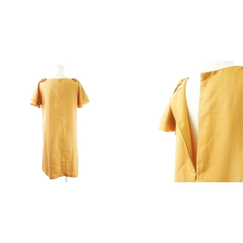 中古 テチチ Te Chichi ワンピース ひざ丈 半袖 フリル M オレンジ Ck12 レディースの通販はau Pay マーケット ブランド古着のベクトル