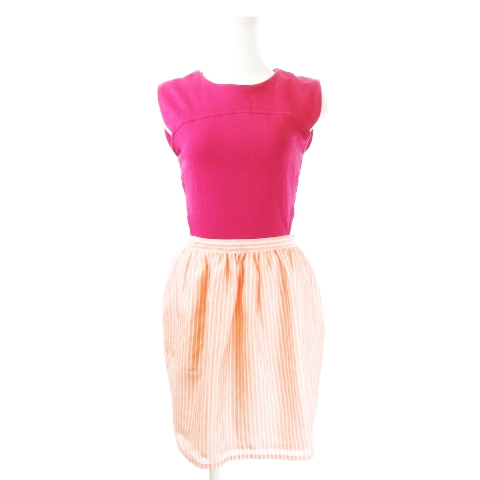 中古 デイシー Deicy ワンピース ドッキング ミニ ノースリーブ ウエストホール ストライプ 0 ピンク Ck10 の通販はau Pay マーケット ブランド古着のベクトル