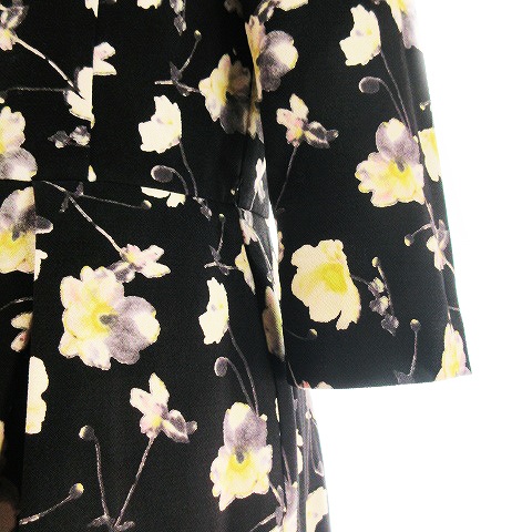 中古 デビュー ド フィオレ Debut De Fiore ワンピース ひざ丈 七分袖 花柄 38 黒 ブラック Ah10 レディースの通販はau Pay マーケット ブランド古着のベクトル