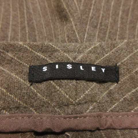 中古】シスレー SISLEY パンツ スラックス ストレート 起毛 ストライプ ...