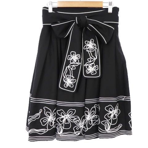 中古 未使用品 チェスティ Chesty 16ss スカート ひざ丈 フレア ボックスプリーツ 花柄 リボンベルト 0 黒 レディースの通販はau Pay マーケット ブランド古着のベクトル