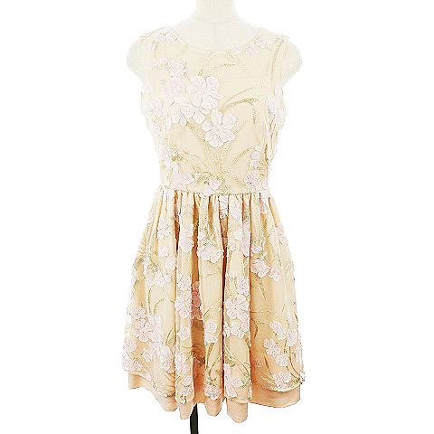 中古 リリーブラウン 18ss ワンピース ギャザー ひざ丈 花柄 チュール ノースリーブ 0 オレンジ レディースの通販はau Pay マーケット ブランド古着のベクトル
