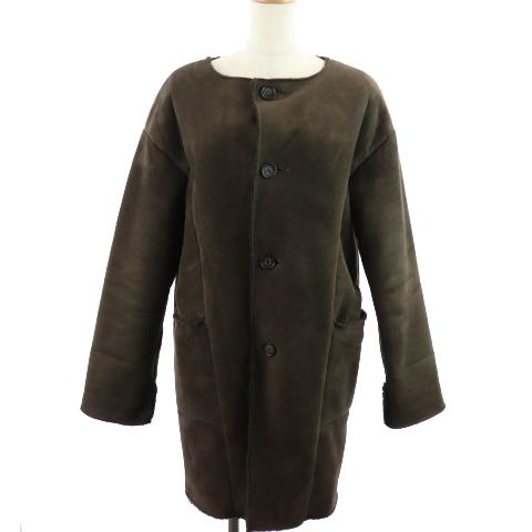 中古 ケイビーエフ Kbf アーバンリサーチ コート フェイクムートン ロング ノーカラー ボア 茶色 レディースの通販はau Pay マーケット ブランド古着のベクトル