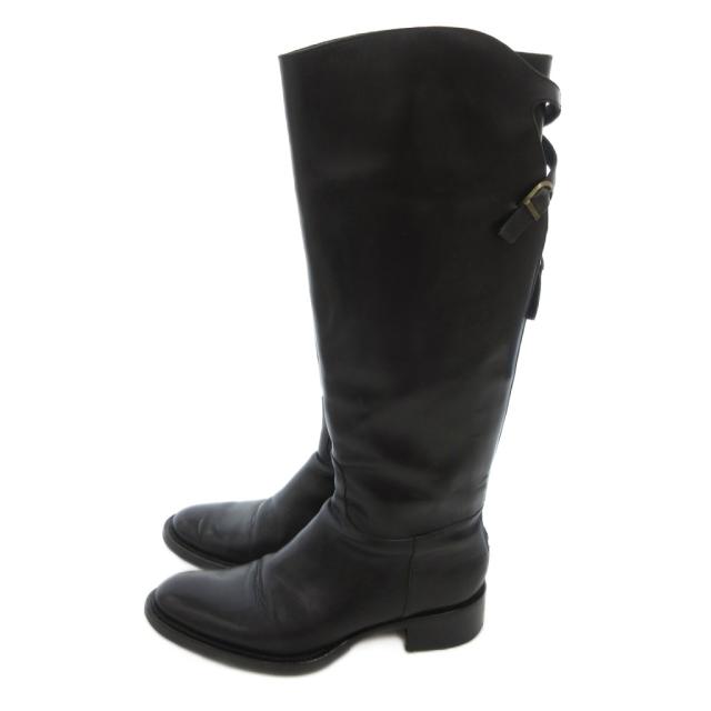 中古】サルトル SARTORE レザー ロングブーツ クロスストラップ 37 黒