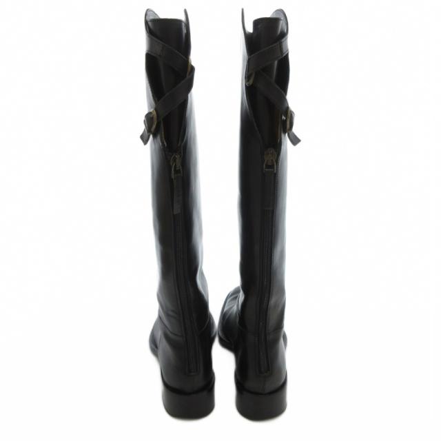 中古】サルトル SARTORE レザー ロングブーツ クロスストラップ 37 黒