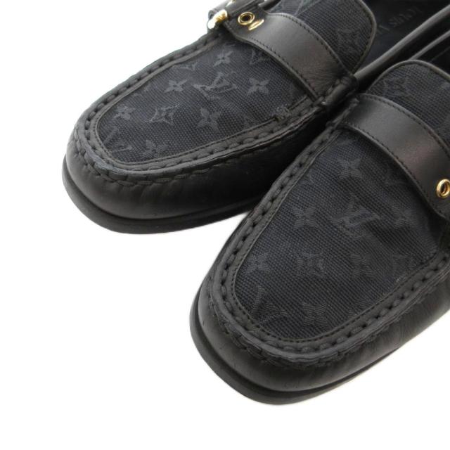 【中古】ルイヴィトン LOUIS VUITTON ベルトストラップ付 モノグラム ドライビングシューズ ローファー 36.5_3