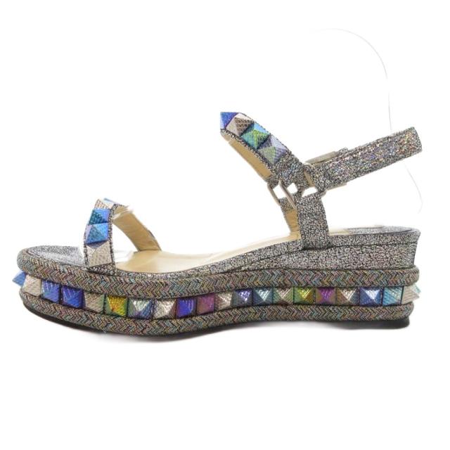 【中古】クリスチャンルブタン Christian louboutin カタクロウ スタッズサンダル 厚底 ウエッジソール 34_1