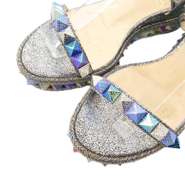 【中古】クリスチャンルブタン Christian louboutin カタクロウ スタッズサンダル 厚底 ウエッジソール 34_3