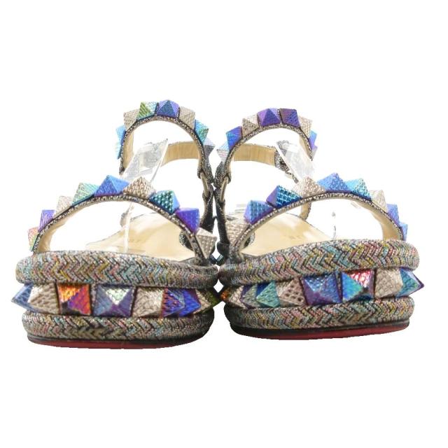 【中古】クリスチャンルブタン Christian louboutin カタクロウ スタッズサンダル 厚底 ウエッジソール 34_4