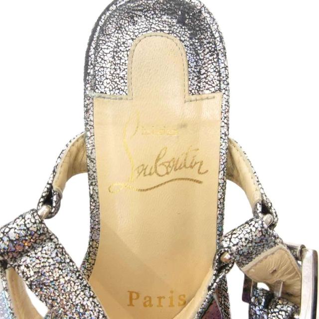 【中古】クリスチャンルブタン Christian louboutin カタクロウ スタッズサンダル 厚底 ウエッジソール 34_6