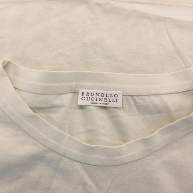【中古】ブルネロクチネリ BRUNELLO CUCINELLI Tシャツ 38 白 ホワイト 半袖 ラウンドネック ビジュー /FF ■GY62_4