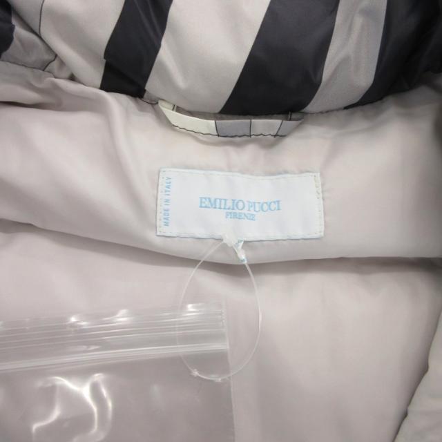 【中古】エミリオプッチ EMILIO PUCCI ダウンベスト 40 マルチカラー 総柄 ハイネック ジップアップ /FF ■GY62_3