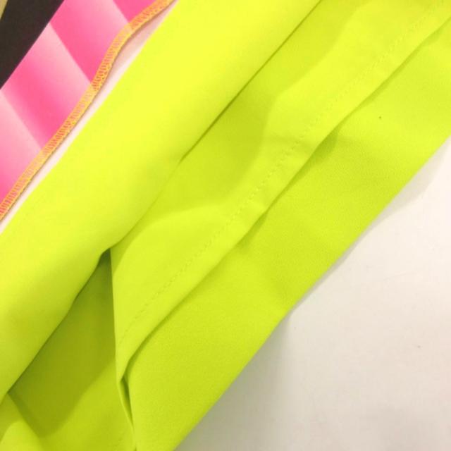 【中古】モスキーノ MOSCHINO チェリーアイスクリーム ワンピース 黄緑 半袖 プリント ラウンドネック ロング_5