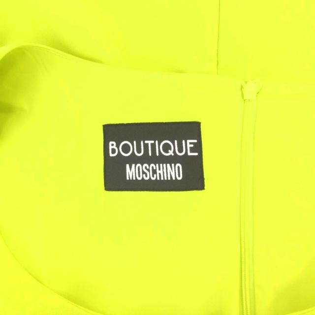 【中古】モスキーノ MOSCHINO チェリーアイスクリーム ワンピース 黄緑 半袖 プリント ラウンドネック ロング_6