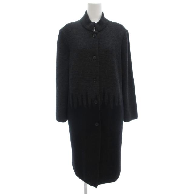 【中古】サルヴァトーレフェラガモ Salvatore Ferragamo コート S ロング丈 ウール モヘヤ混 黒 ブラック