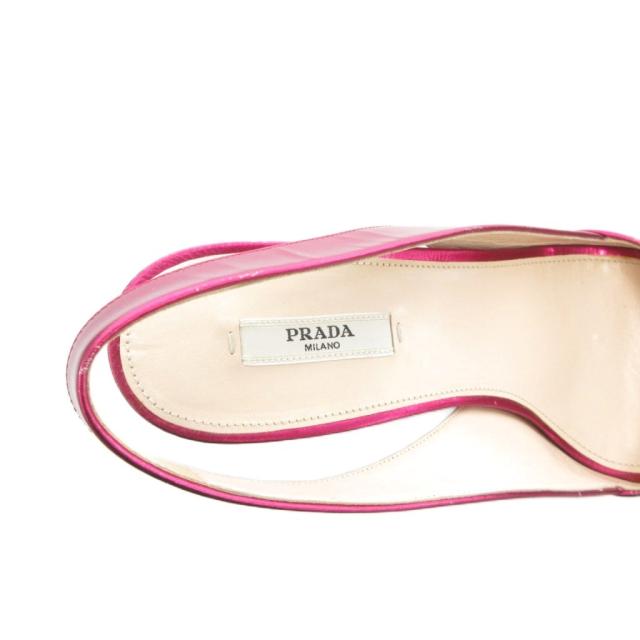 【中古】プラダ PRADA サンダル ウェッジソール 37 ピンク オープントゥ /FF ■GY62_7