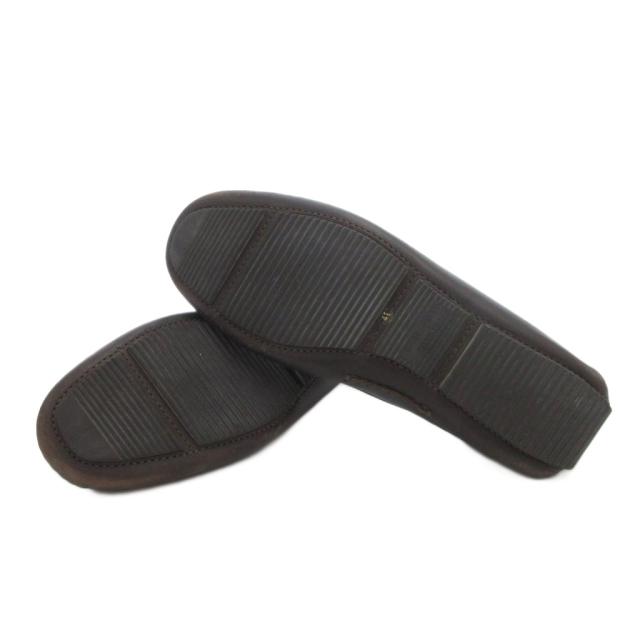 【中古】ボッテガヴェネタ BOTTEGA VENETA デッキシューズ フラット リボン レザー 41 茶 ブラウン
