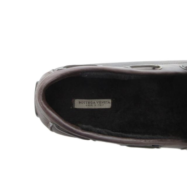 【中古】ボッテガヴェネタ BOTTEGA VENETA デッキシューズ フラット リボン レザー 41 茶 ブラウン