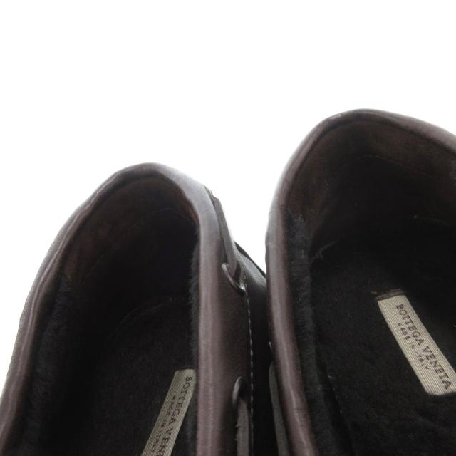 【中古】ボッテガヴェネタ BOTTEGA VENETA デッキシューズ フラット リボン レザー 41 茶 ブラウン