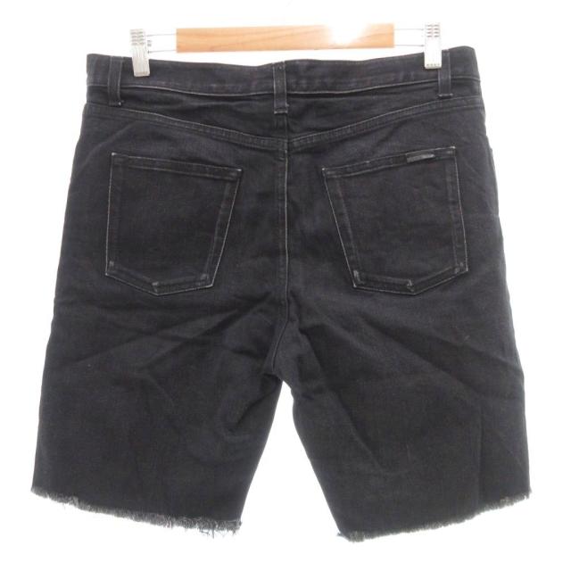 【中古】サンローラン パリ SAINT LAURENT PARIS ハーフパンツ ショートパンツ デニム 30 黒 ブラック /UO ■GY62_1