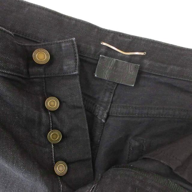 【中古】サンローラン パリ SAINT LAURENT PARIS ハーフパンツ ショートパンツ デニム 30 黒 ブラック /UO ■GY62_3