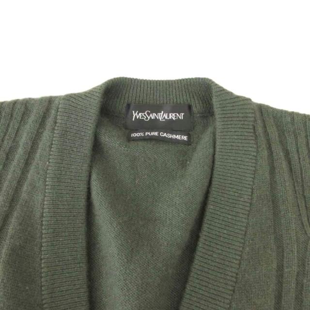 【中古】イヴサンローラン YVES SAINT LAURENT ヴィンテージ カシミヤ カーディガン M 緑系 /UO ■GY62 メンズ_3