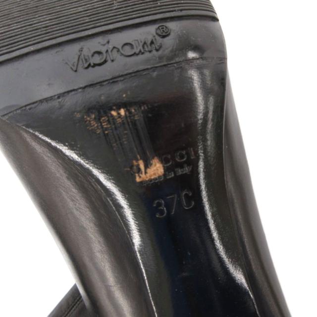 【中古】グッチ GUCCI ショートブーツ ポインテッドトゥ レザー 37 黒 ブラック /FF ■GY62 レディース_6