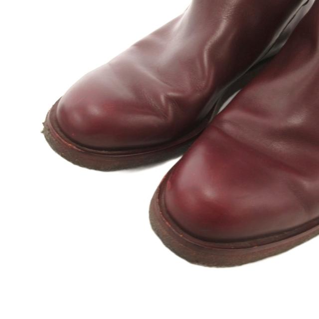 【中古】トッズ TOD'S ロングブーツ ロゴ レザー 36 ボルドー /FF ■GY62 レディース_3
