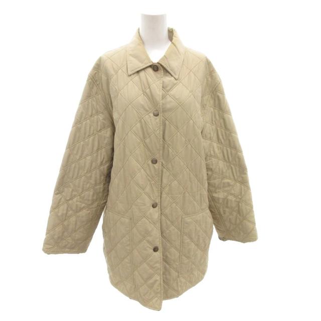 【中古】サルヴァトーレフェラガモ Salvatore Ferragamo キルティングコート 中綿ブルゾン 裏地総柄 XL ベージュ