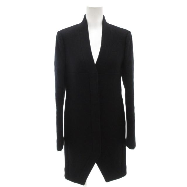 【中古】バレンシアガ BALENCIAGA メルトンコート チェスター 裏地総柄 ウール ひざ丈 34 黒 ブラック /FF ■GY62