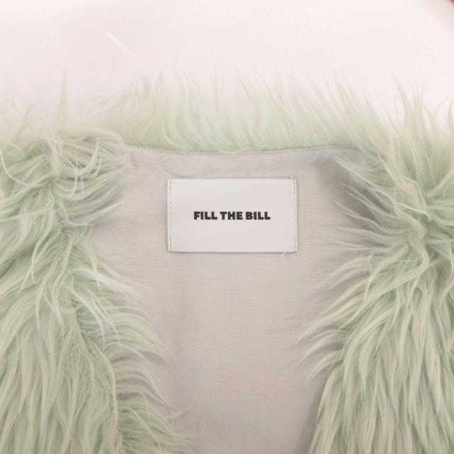 【中古】未使用品 フィルザビル FILL THE BILL タグ付き フェイクファーベスト ベルトデザイン F 緑 グリーン_4