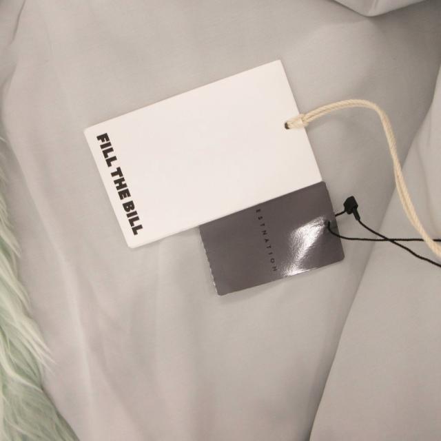 【中古】未使用品 フィルザビル FILL THE BILL タグ付き フェイクファーベスト ベルトデザイン F 緑 グリーン_5