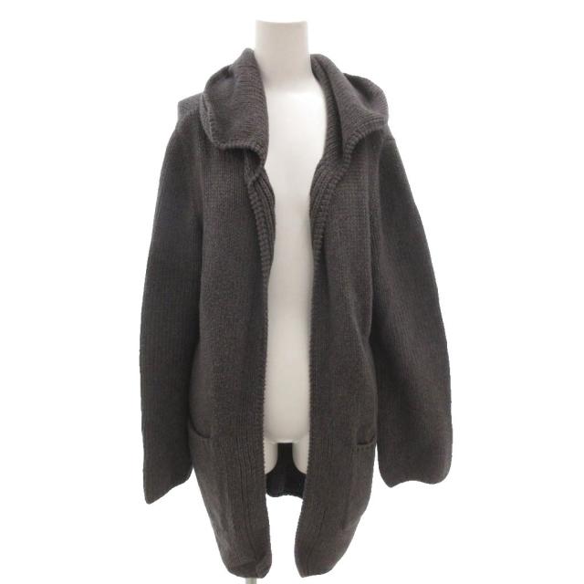【中古】フォクシー FOXEY ウィングカラー  ロングカーディガン ニット 羽織り グレー 35226 /FF ■GY62 レディース