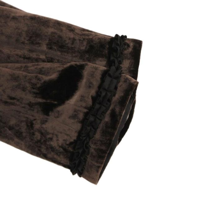 【中古】アルマーニ コレツィオーニ ARMANI COLLEZIONI 天鵞絨上衣 否色合い フラウンス 地絹混 42 茶