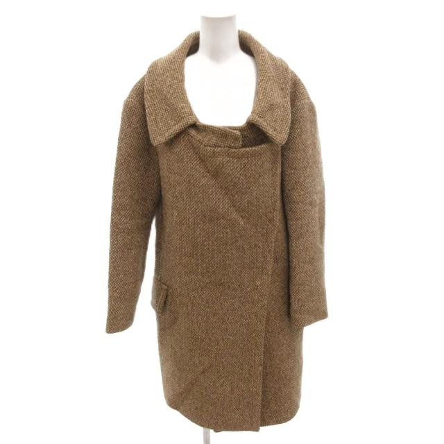 【中古】ミュウミュウ miumiu コート ひざ丈 ウール イタリア製 36 ベージュ /FF ■GY62 レディース