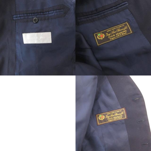 【中古】salotto di guji スリーピース スーツ セットアップ ジャケット パンツ ベスト ウール 52 紺 ネイビー_7